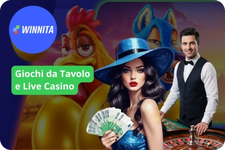Interfaccia mobile di Casino Winnita con sezione bonus