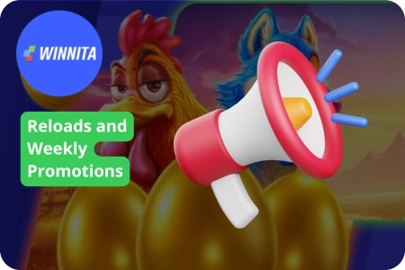 Casino Winnita Account Menu and Promotions Screen