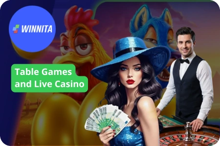 Casino Winnita's mobile interface with a bonus section